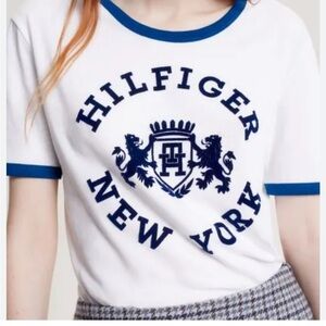 Tommy Hilfiger White Tee with Blue Crest